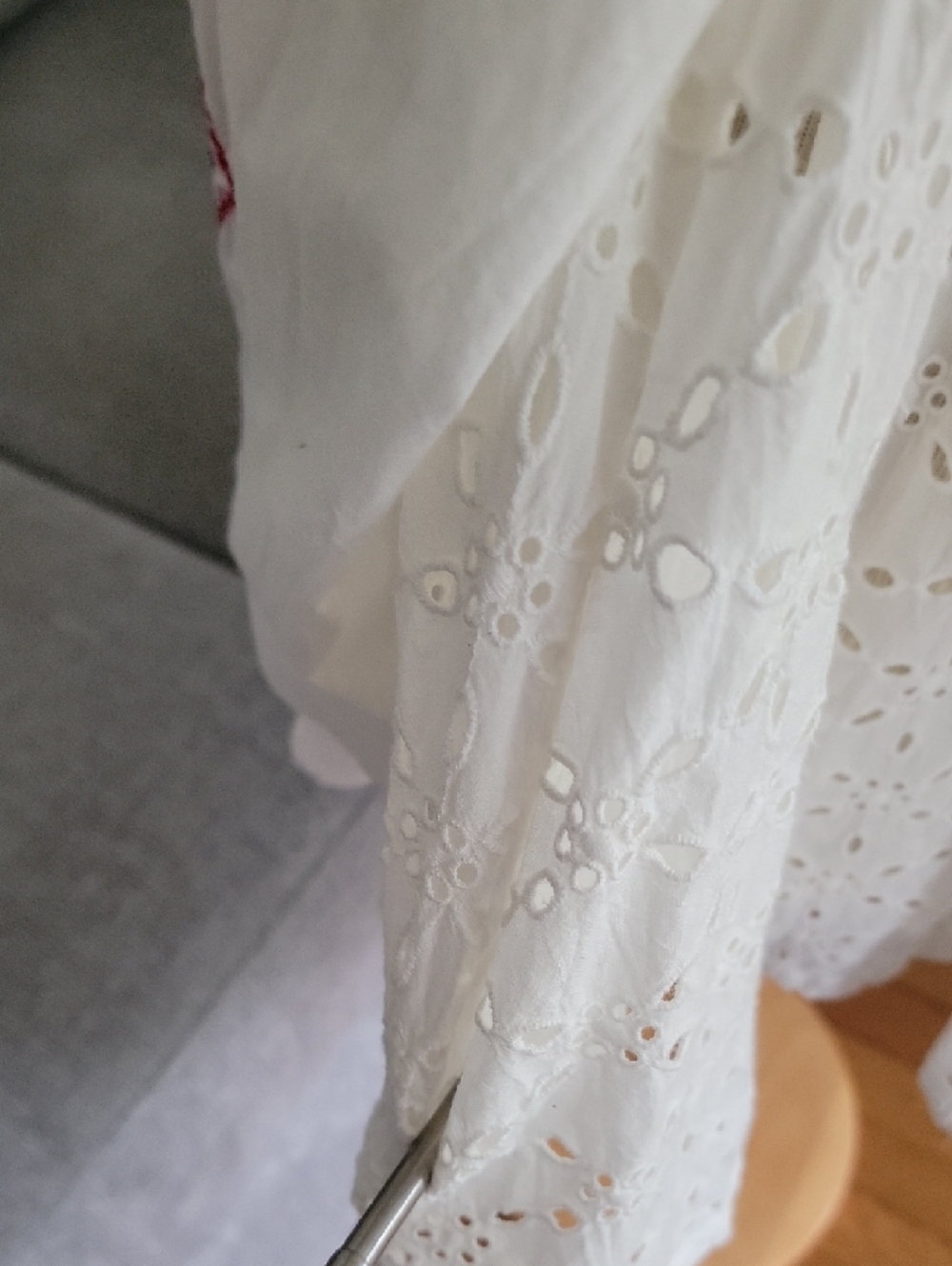 Anthropologie White Eyelet Midi Dress with Multicolor Floral Embroidery - Picture 6 of 6